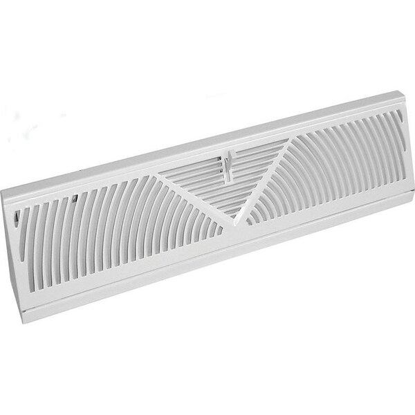 Imperial Baseboard Diffuser, 18 in L, 234 in W, Steel, White